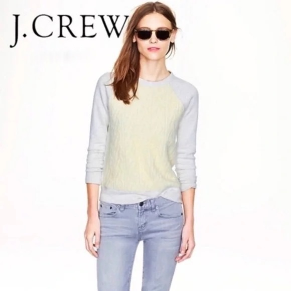 J. Crew Cable Knit Crewneck Sweatshirt Small - Picture 2 of 10